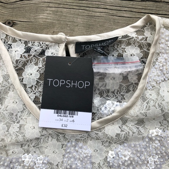 Beaded Lace Crop TopShop NWT - Picture 2 of 4